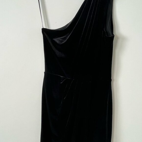 BCBGeneration One Shoulder Black Velvet Mini Dress XXS NWOT - Picture 3 of 3